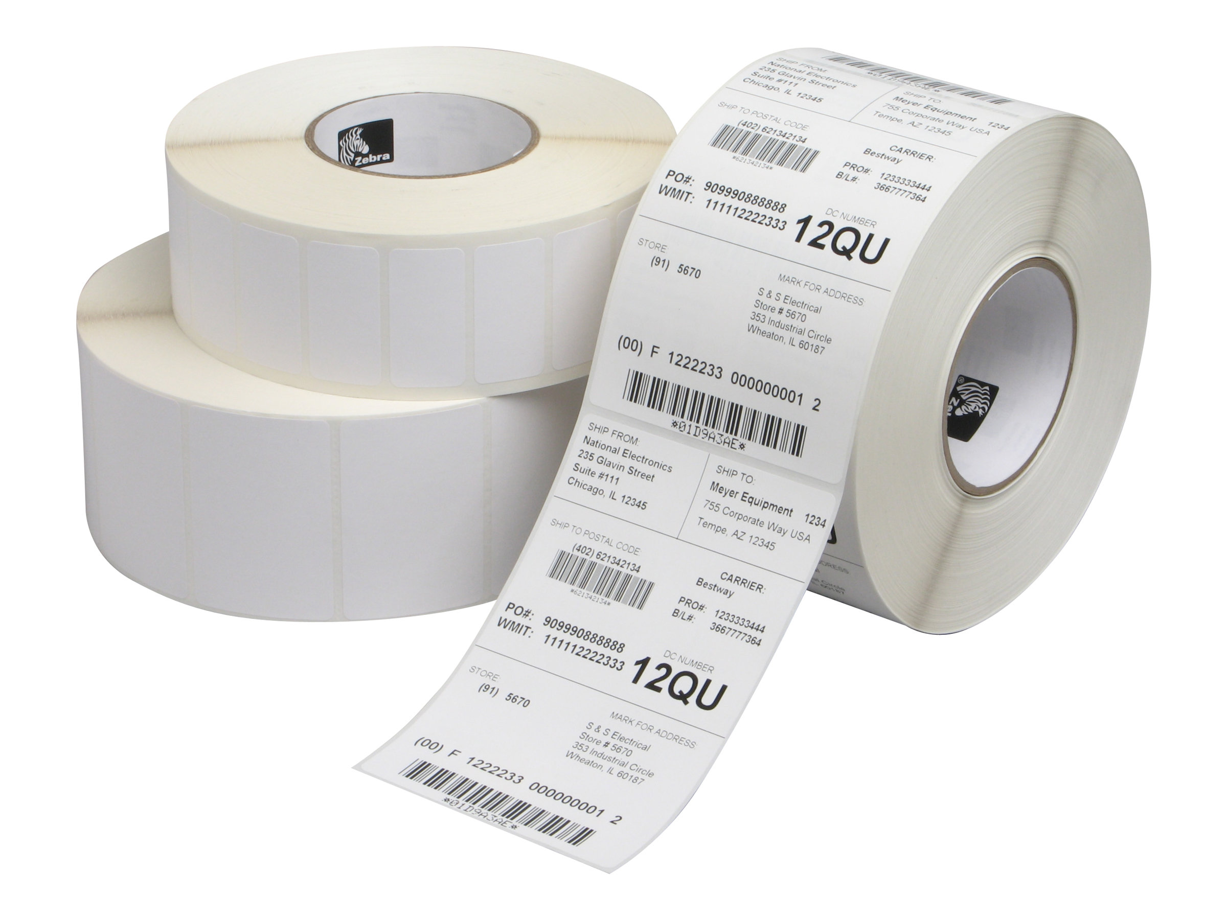 Zebra Z-Perform 1000T - Papier - permanenter Klebstoff - unbeschichtet - 32 x 57 mm 25200 Etikett(en) (12 Rolle(n)