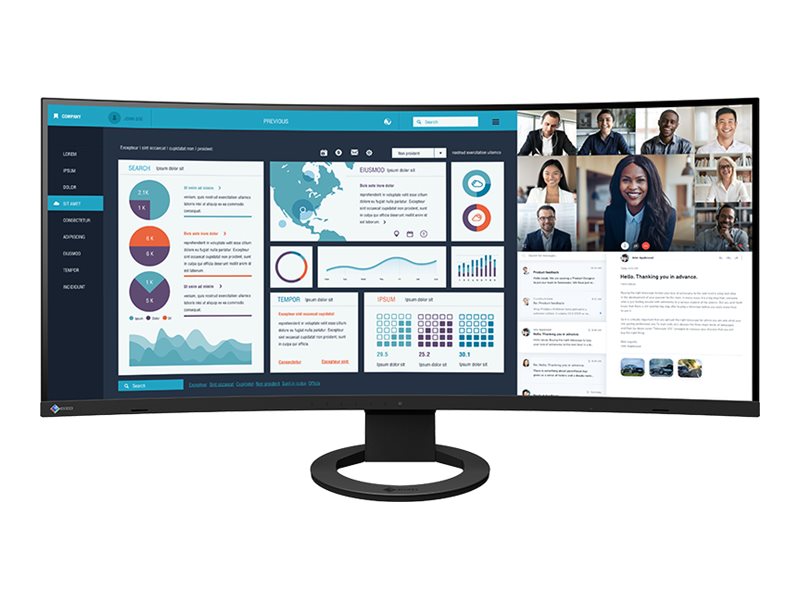 EIZO FlexScan EV3895-BK - Mit FlexStand - LED-Monitor - gebogen - 95.3 cm (37.5)