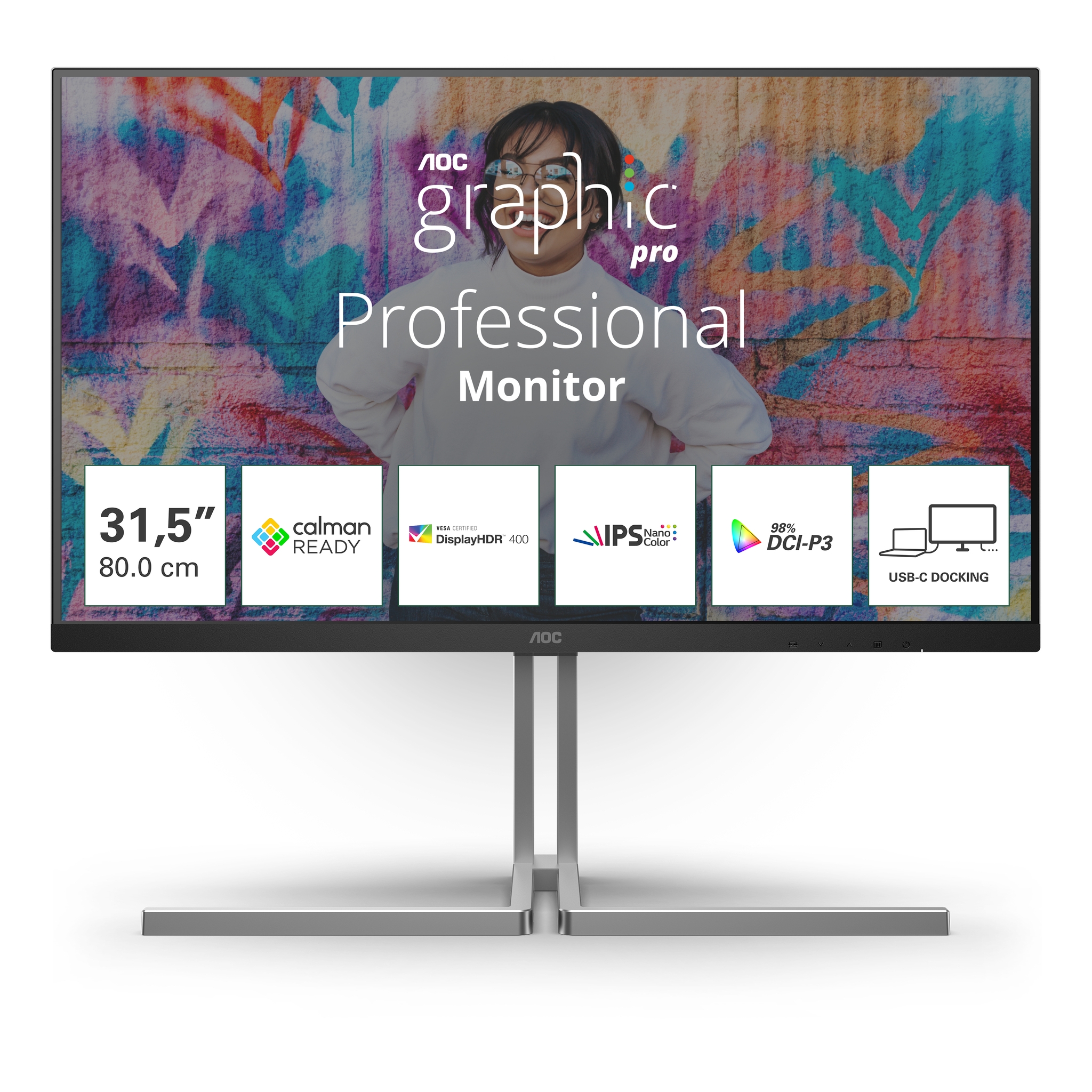 AOC U32U3CV - Graphic Pro Series - LED-Monitor - 81.3 cm (32)