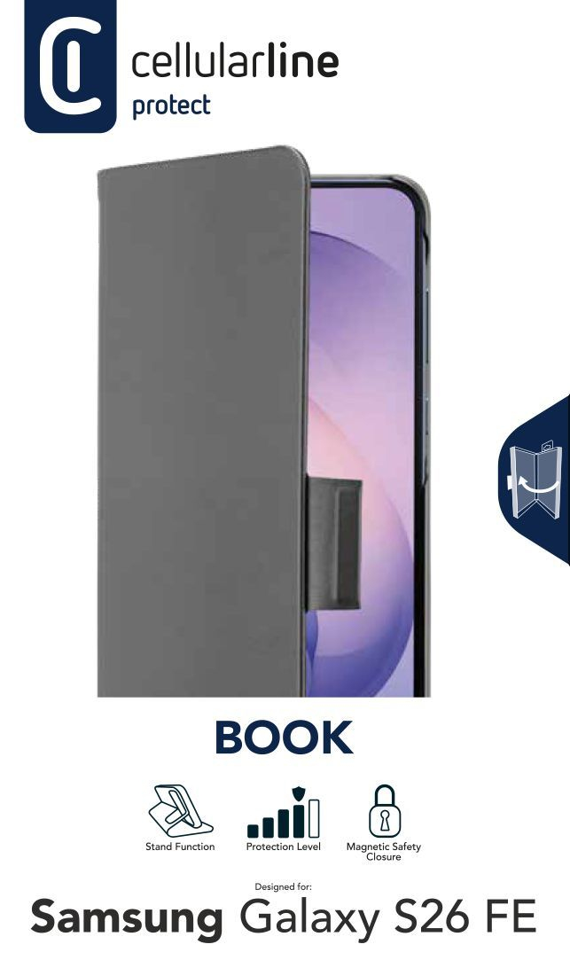 Cellularline CUSTODIA A LIBRO BOOK 3 GALAXY S26 FE NERO