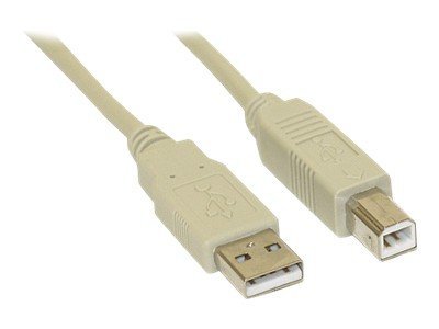 InLine USB 2.0 Cable Type A male / B male beige 10m