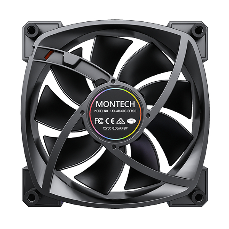 Montech AX140 PWM Carcasa del ordenador Ventilador 14 cm Negro 1 pieza(s)