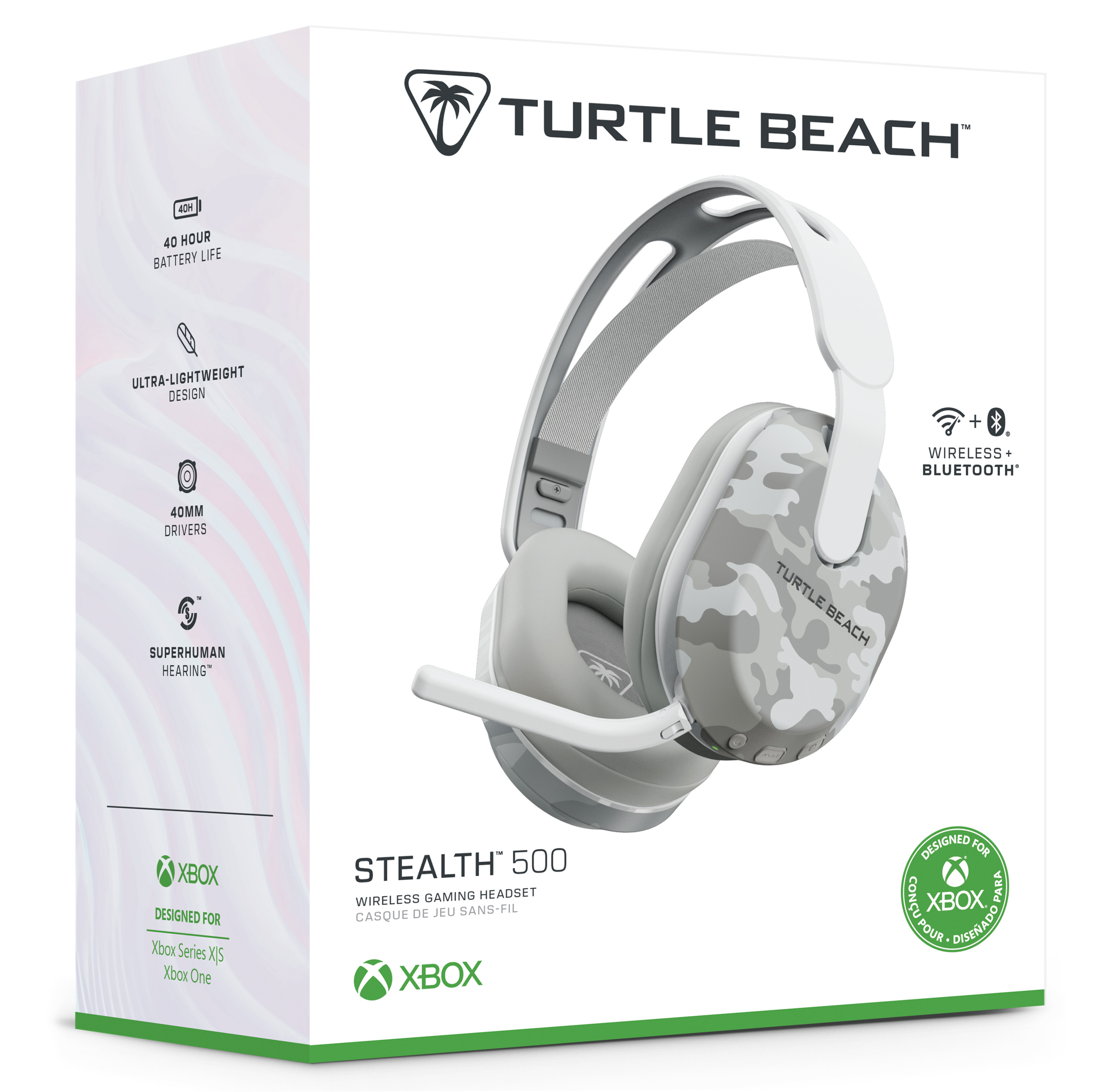 Turtle Beach Stealth 500 Arctic Camo Xbox Wireless Gaming Headset with up to 40hr Battery for Xbox Series X/S, Xbox One and works via Bluetooth, PC and Mobile