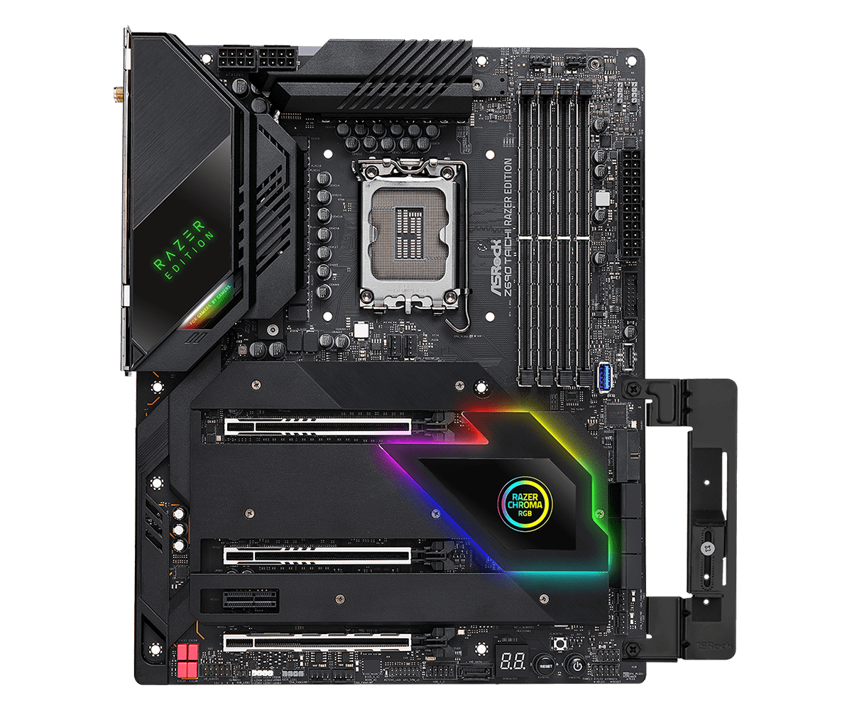 ASRock Z690 Taichi Razer Edition - Motherboard - ATX - LGA1700-Sockel - Z690 Chipsatz - USB 3.2 Gen 1, USB 3.2 Gen 2, USB-C Gen 2x2, USB4 - Bluetooth, Gigabit LAN, 2.5 Gigabit LAN, Wi-Fi - Onboard-Grafik (CPU erforderlich)