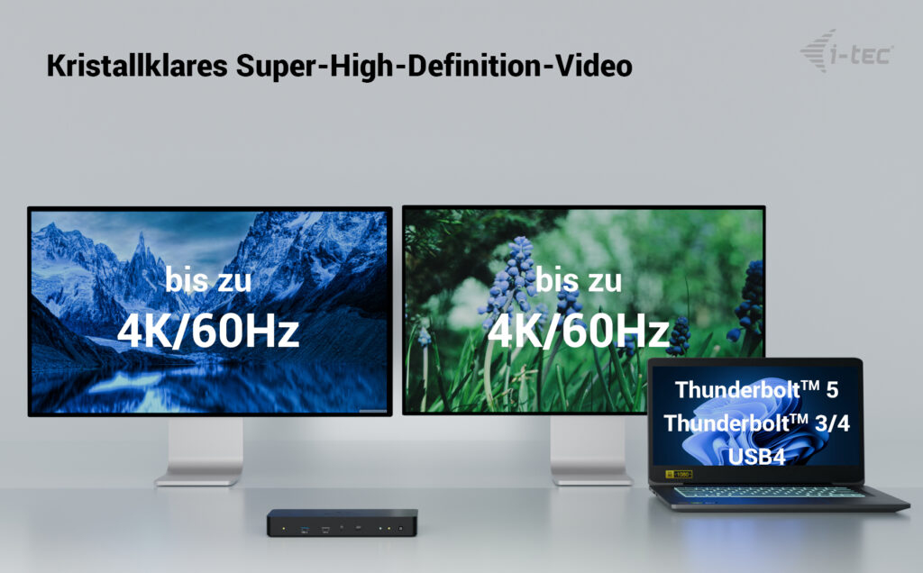 i-tec Thunderbolt 4 Intelligent Dual Display Docking Station + Power Delivery 90W