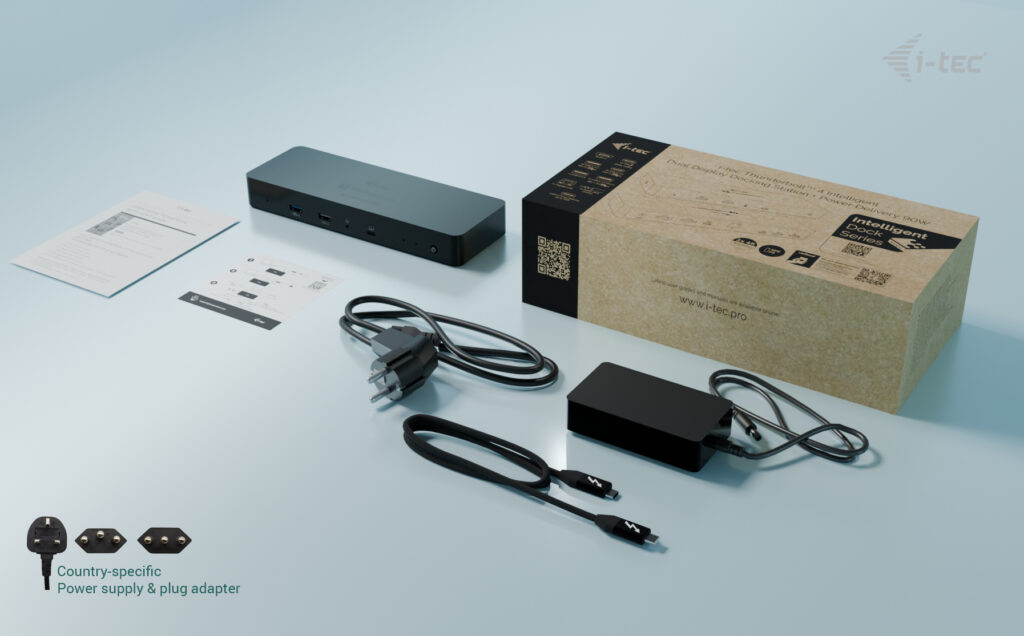 i-tec Thunderbolt 4 Intelligent Dual Display Docking Station + Power Delivery 90W
