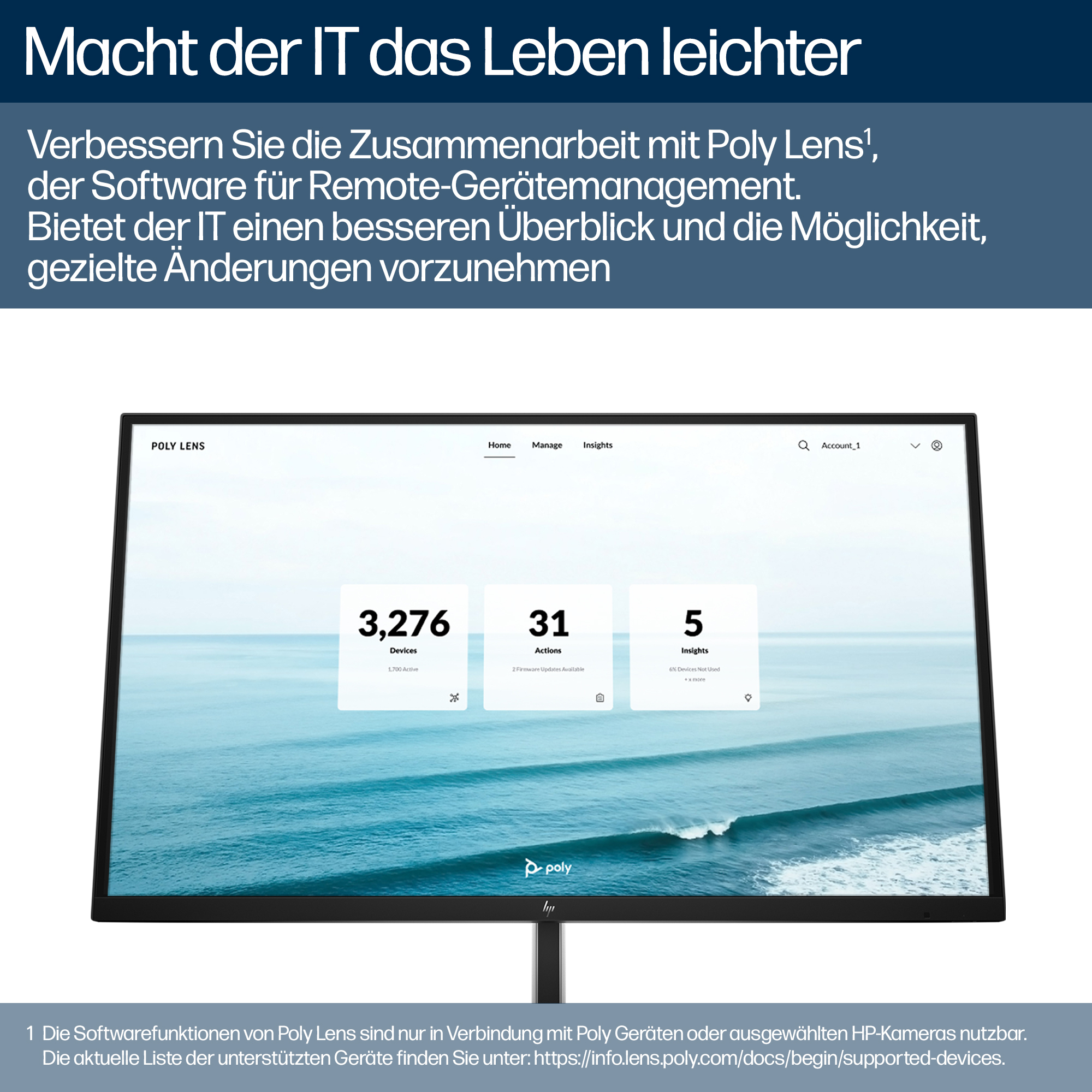 Poly HP Poly Studio E60 - Konferenzkamera - PTZ - Farbe - 2 x 8 MP - 3840 x 2160 - 4K UHD (3840 x 2160)