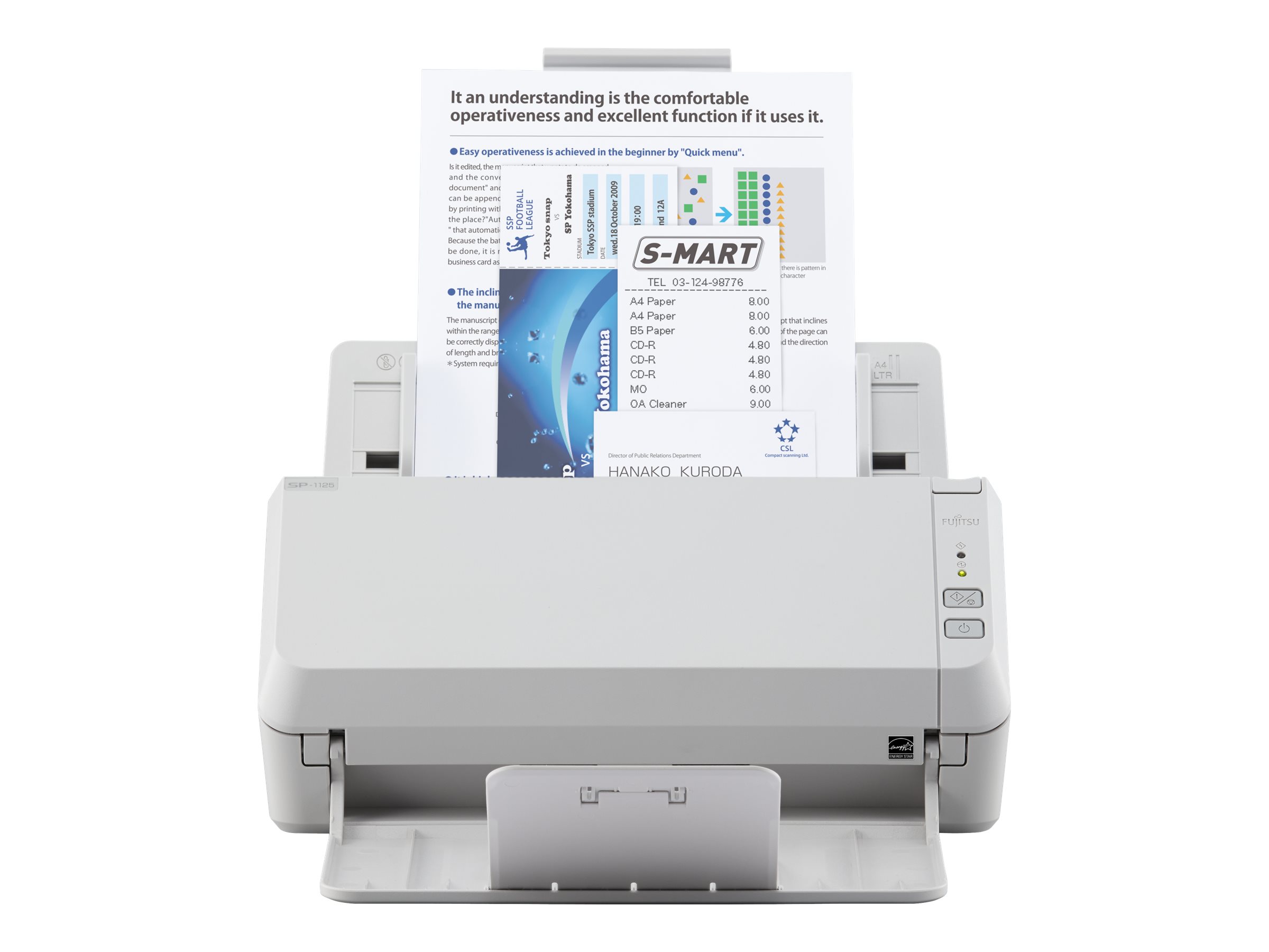 Fujitsu SP-1125 - Dokumentenscanner - Dual CIS - Duplex - A4 - 600 dpi x 600 dpi - bis zu 25 Seiten/Min. (einfarbig)