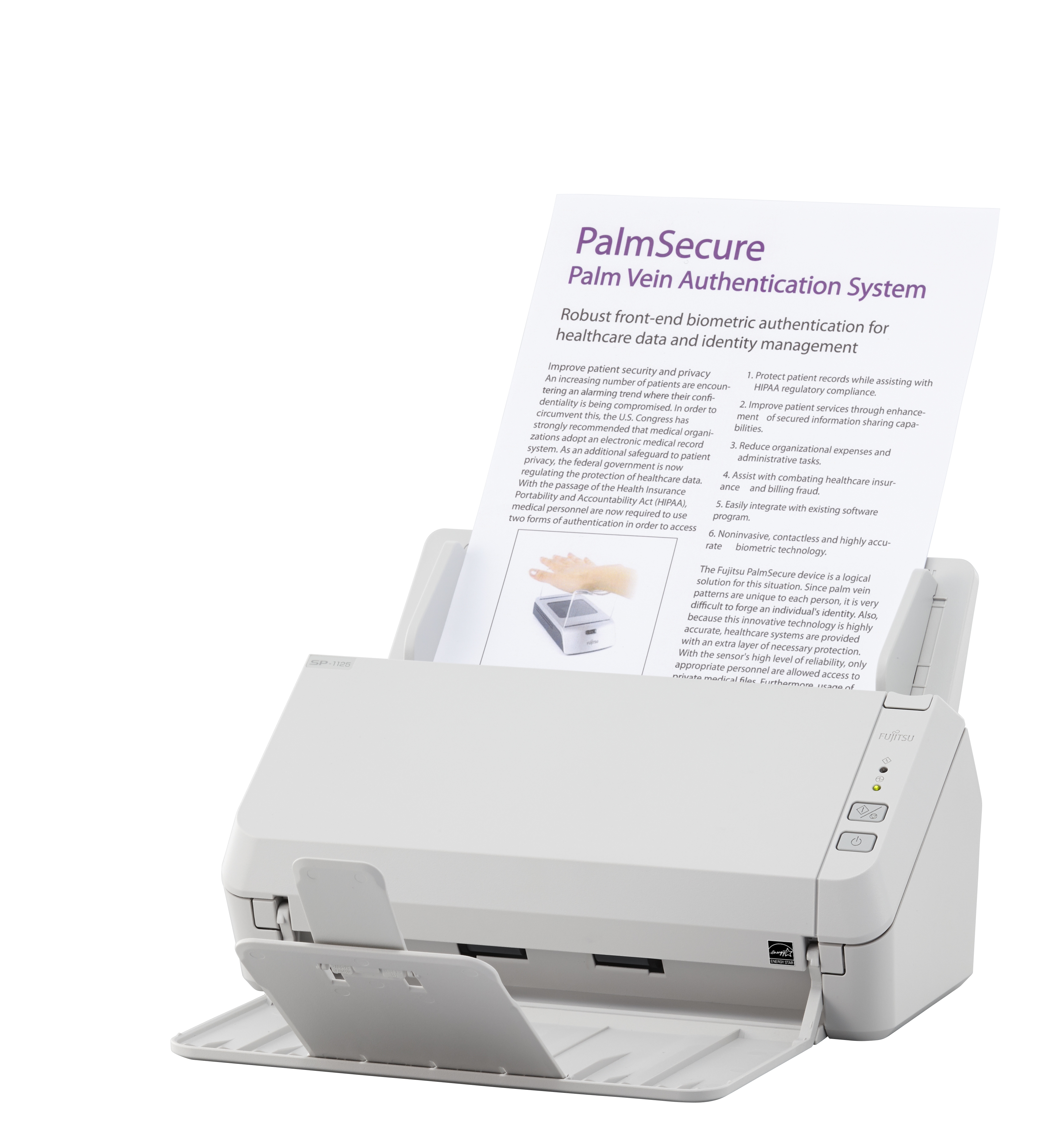 Fujitsu SP-1125 - Dokumentenscanner - Dual CIS - Duplex - A4 - 600 dpi x 600 dpi - bis zu 25 Seiten/Min. (einfarbig)