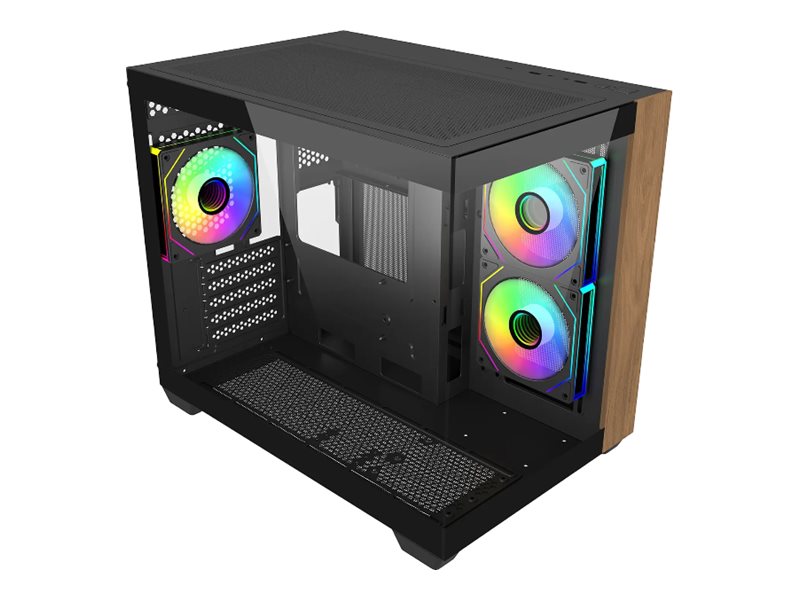 Cooler Master Elite 481 Wood - MT - micro ATX - Seitenteil mit Fenster (gehrtetes Glas)