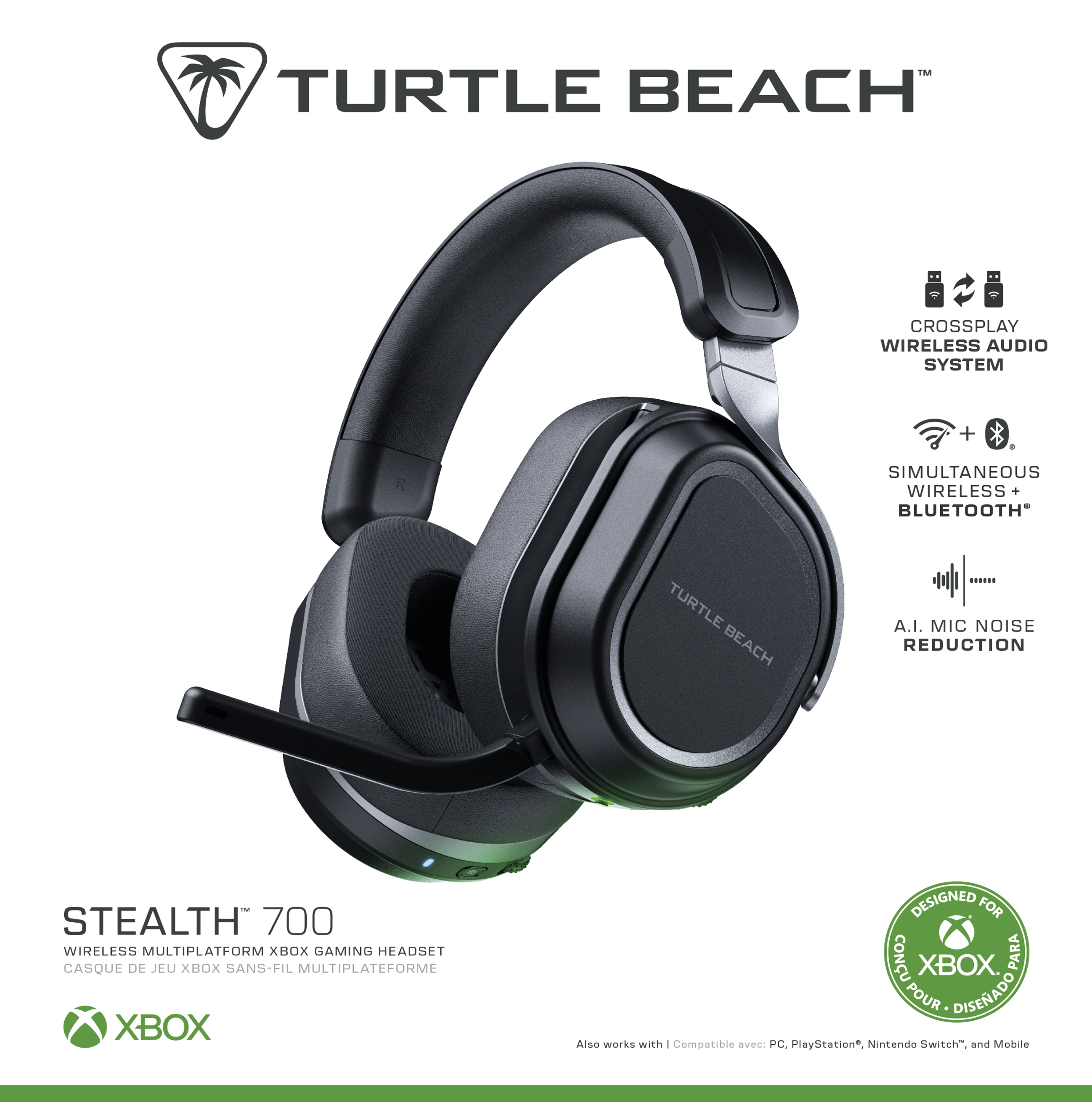 Turtle Beach Stealth 700 Headset Wired Head-band Gaming Bluetooth Black, Grey
