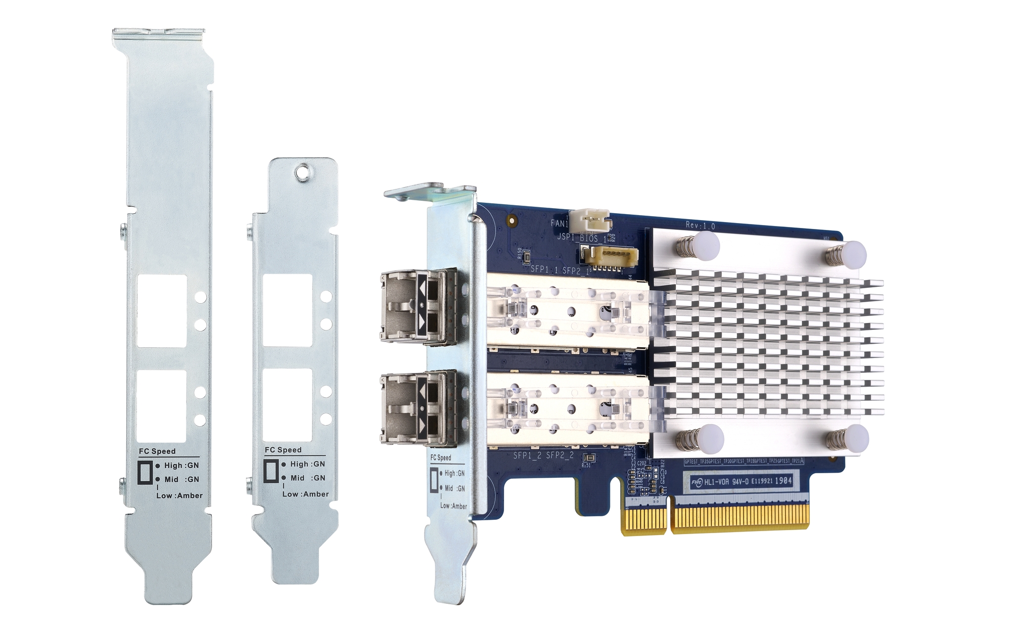QNAP QXP-32G2FC - Hostbus-Adapter - PCIe 3.0 x8 Low-Profile - 32Gb Fibre Channel Gen 6 x 2 - mit 2 x SFP+-Transceiver (TRX-32GFCSFP-SR)