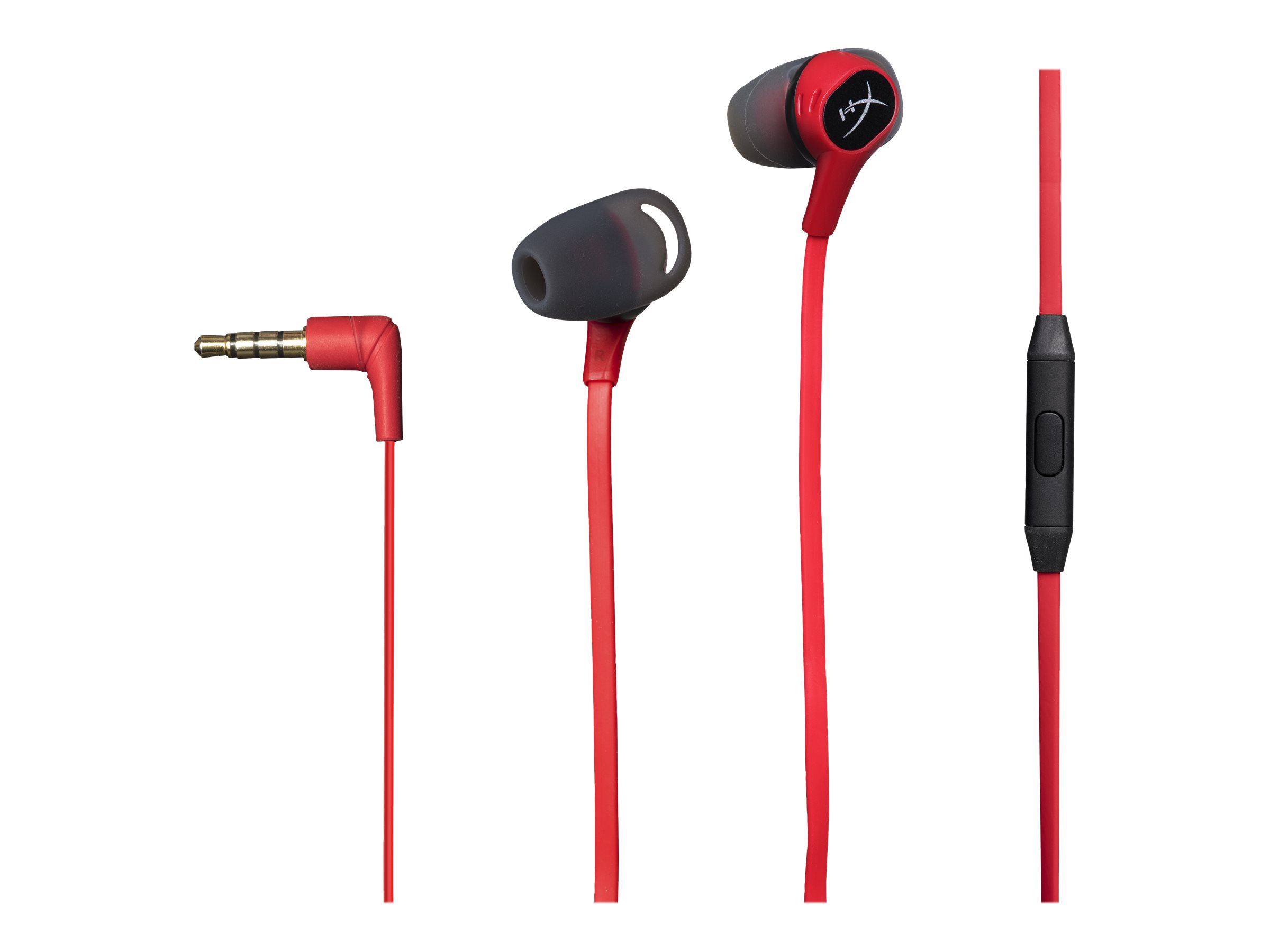 Red and black online earbuds