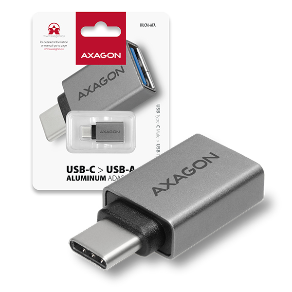 Axagon RUCM-AFA changeur de genre de c�ble USB type C USB type A M�tallique