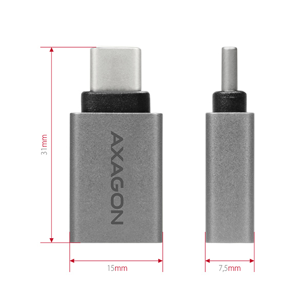 Axagon RUCM-AFA changeur de genre de c�ble USB type C USB type A M�tallique