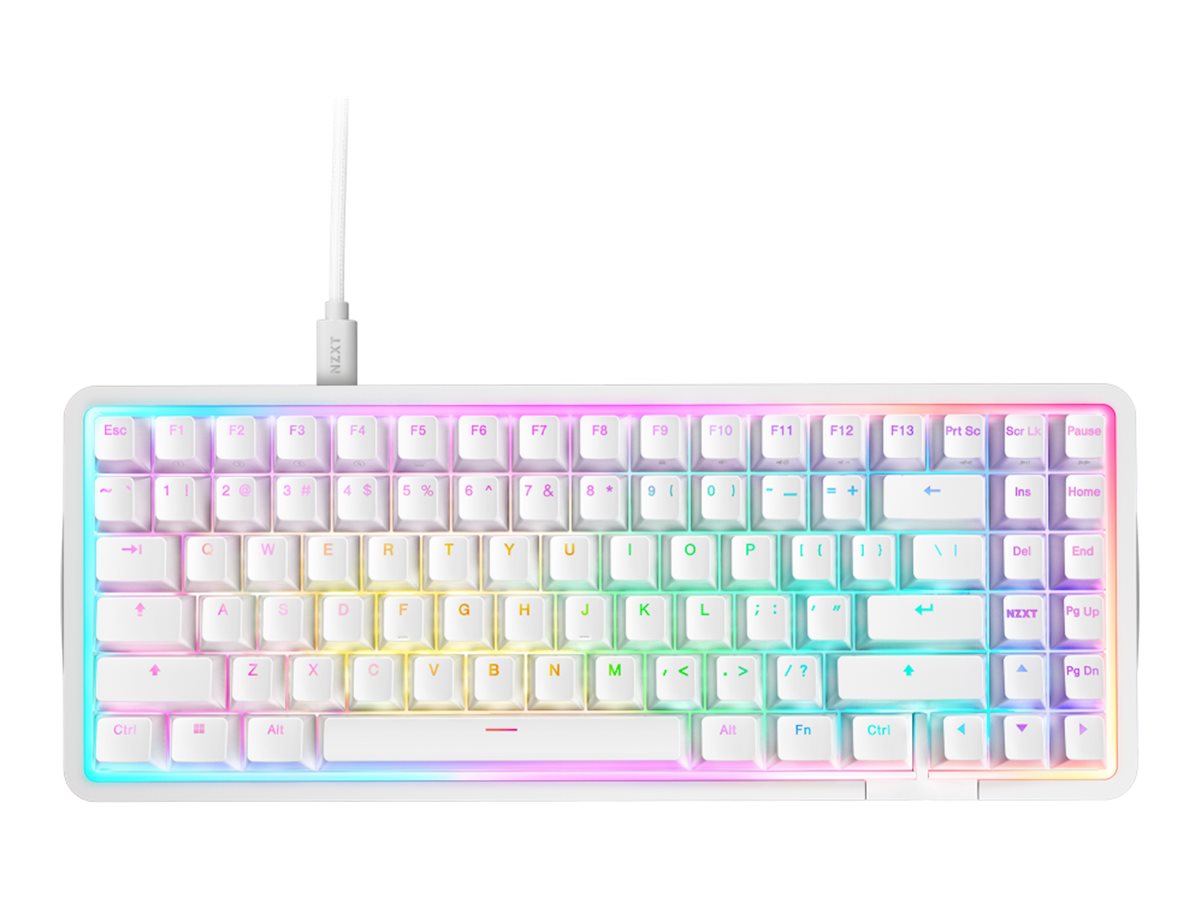 NZXT KB-101NW-DE clavier Gaming USB Allemand Blanc