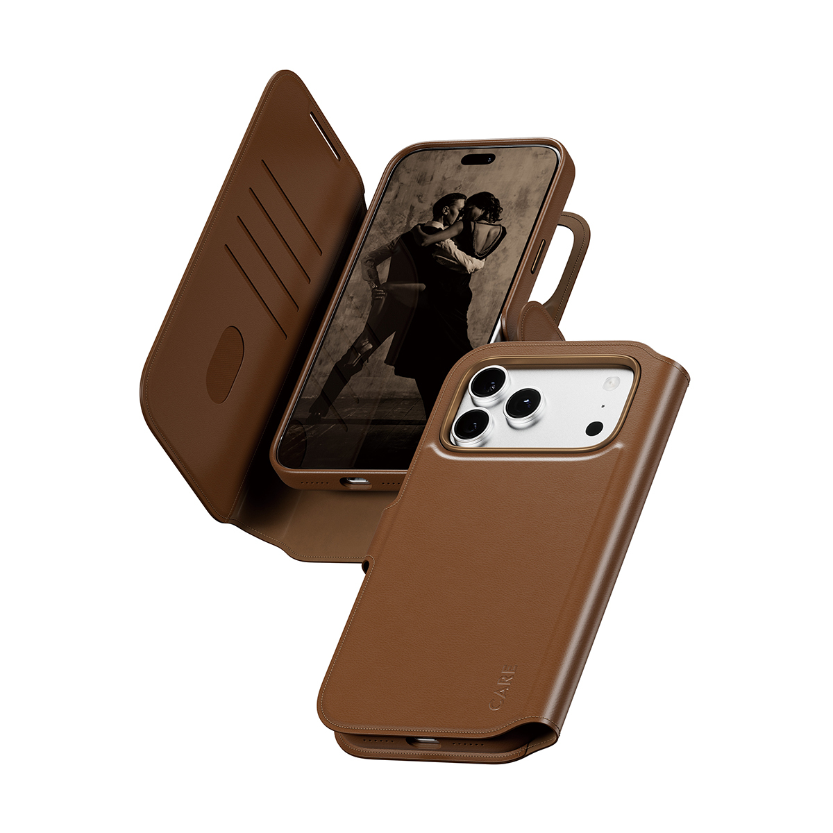 PanzerGlass CARE by � Tango 2-in-1 Wallet Case Brown w. MagSafe iPhone 2026 Pro Max | 17 Pro Max coque de protection pour t�l�phones portables Housse Transparent