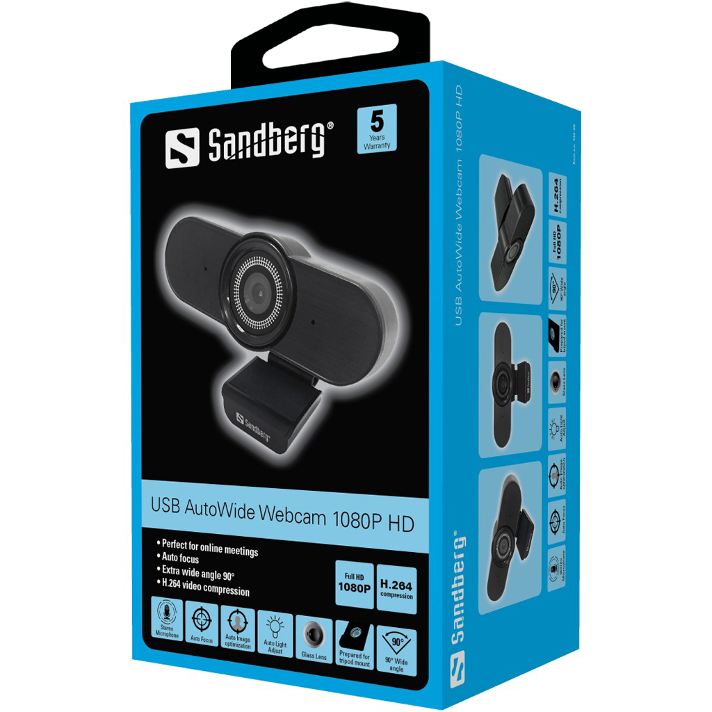 SANDBERG USB AutoWide Webcam 1080P HD - Webcam