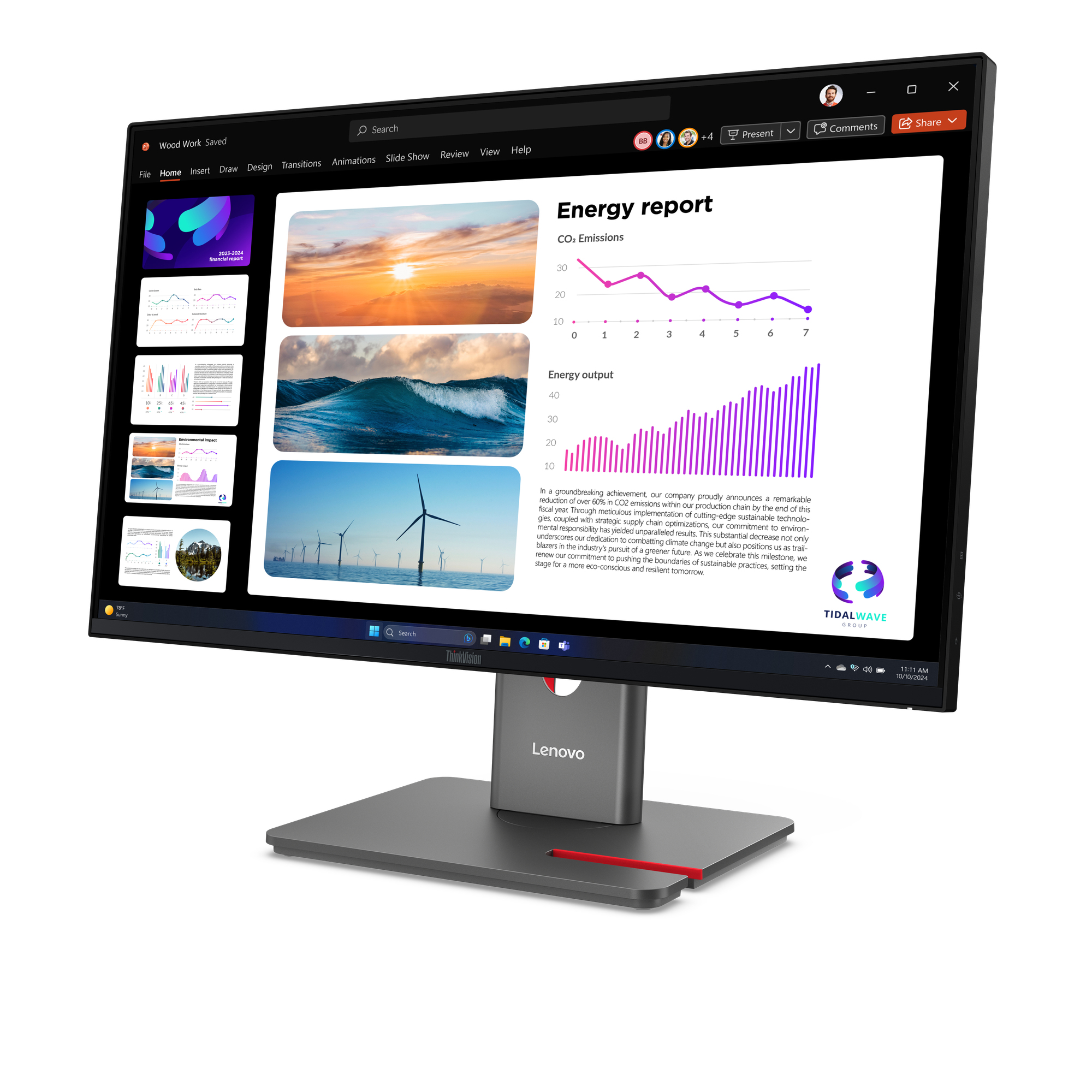 Lenovo ThinkVision P24Q-40 LED display 60,5 cm (23.8) 2560 x 1440 Pixel Quad HD LCD Nero