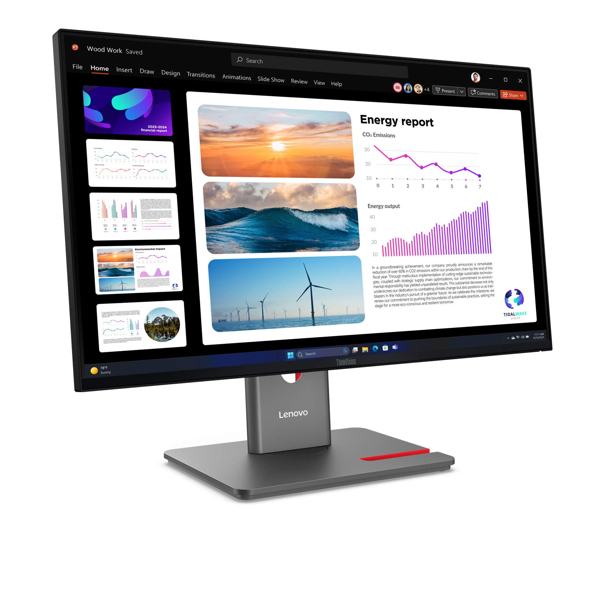 Lenovo ThinkVision P24Q-40 LED display 60,5 cm (23.8) 2560 x 1440 Pixel Quad HD LCD Nero