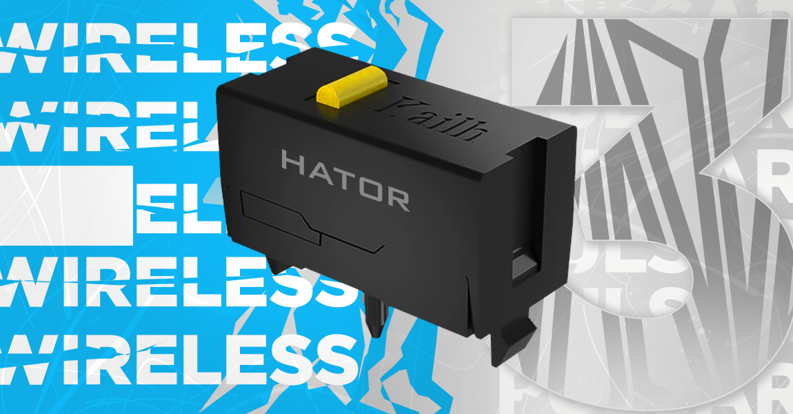 Hator Pulsar 3 wireless black Gaming Mouse - Optical Yellow Switches PixArt - 12.000 dpi - Optisch