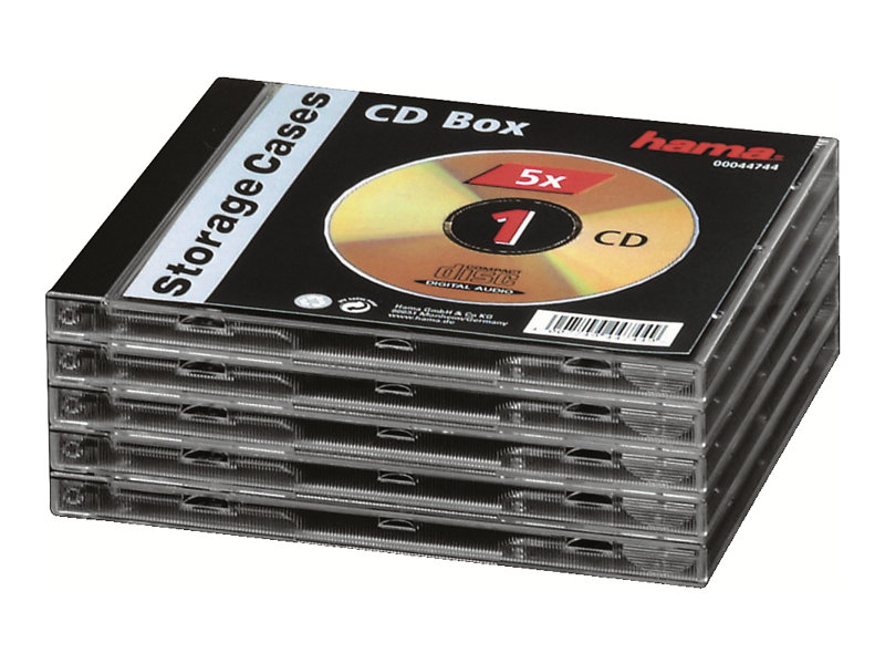 Hama Beh�lter CD-Aufbewahrung - durchsichtig (Packung mit 5)