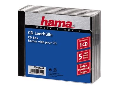 Hama Beh�lter CD-Aufbewahrung - durchsichtig (Packung mit 5)