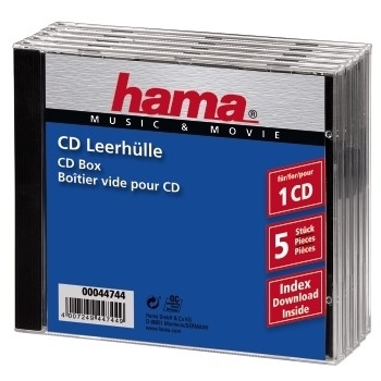 Hama Beh�lter CD-Aufbewahrung - durchsichtig (Packung mit 5)