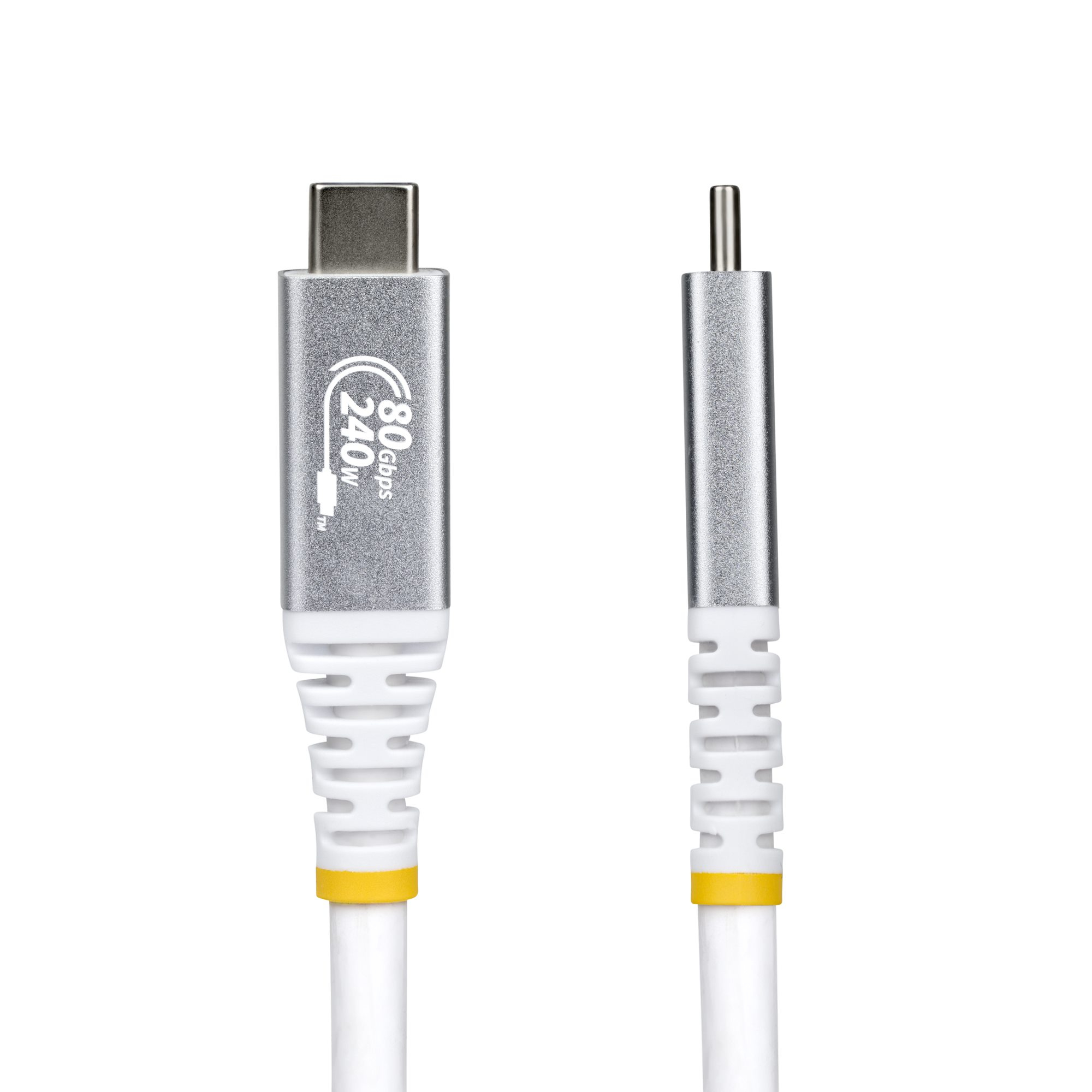 StarTech.com Cavo USB4 da 50cm, Cavo USB-C Certificato USB-IF, 80Gbps, PD240W, 8K120Hz / 4K240Hz DP2.1 DP80, Cavetto Tipo-C Compatibile Thunderbolt 4; Bianco