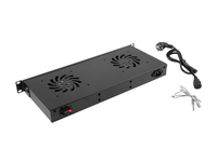 Lanberg AK-1502-B - Lftertafel - Schwarz - 2 Lfter - 1U - AC - 230 V