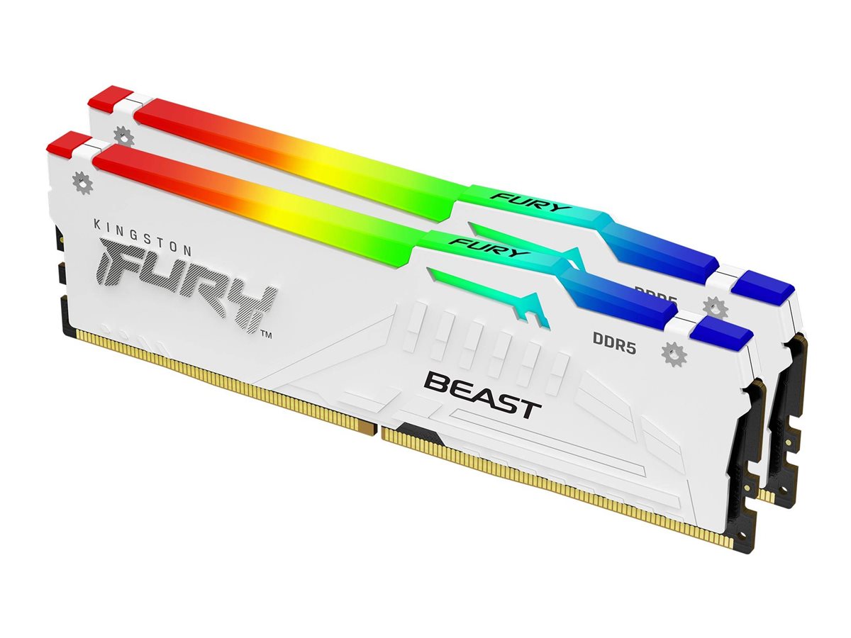 Kingston Technology FURY Beast 64GB 6400MT/s DDR5 CL32 DIMM (Kit of 2) White RGB EXPO