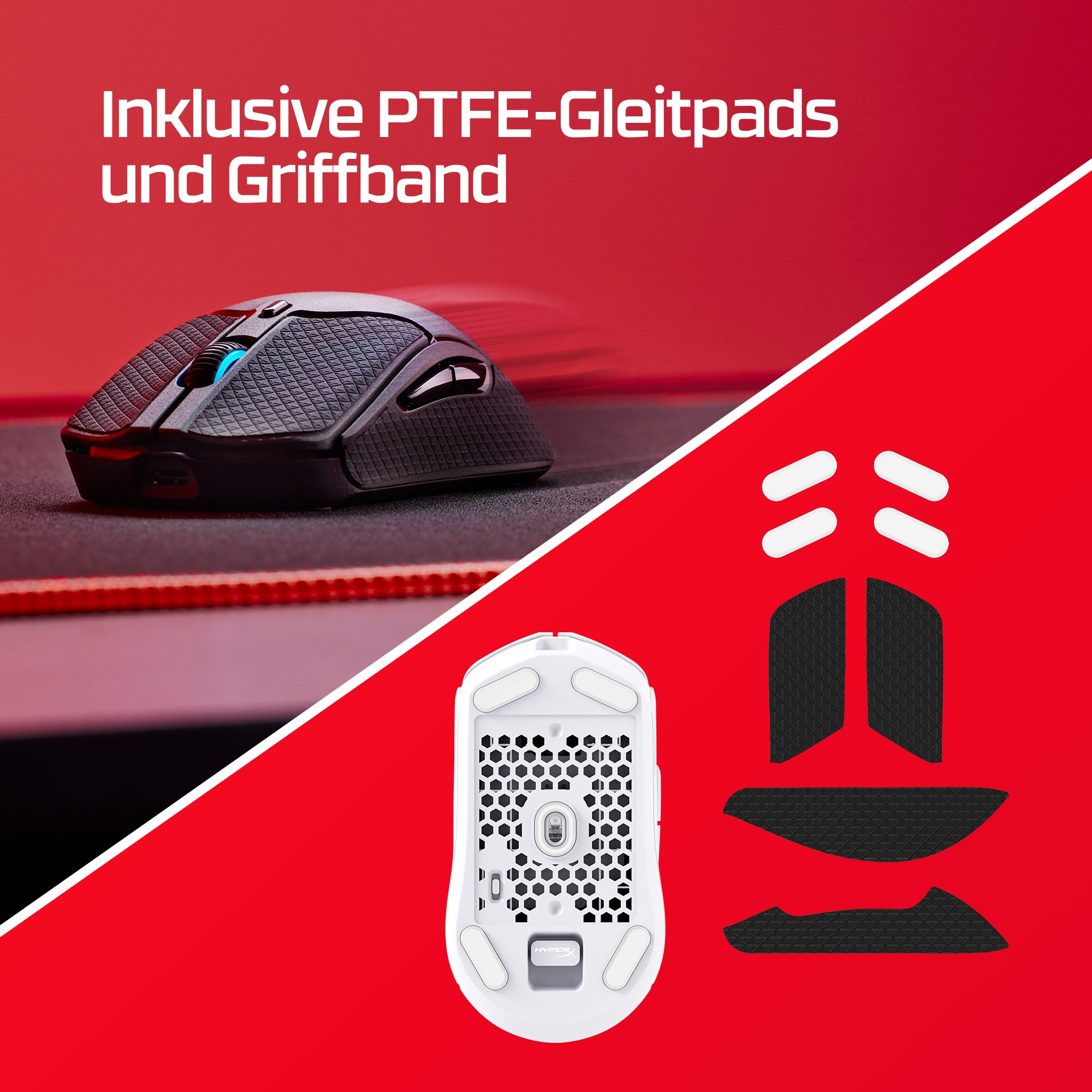 HyperX Pulsefire Haste 2 Mouse da gaming wireless (bianco)