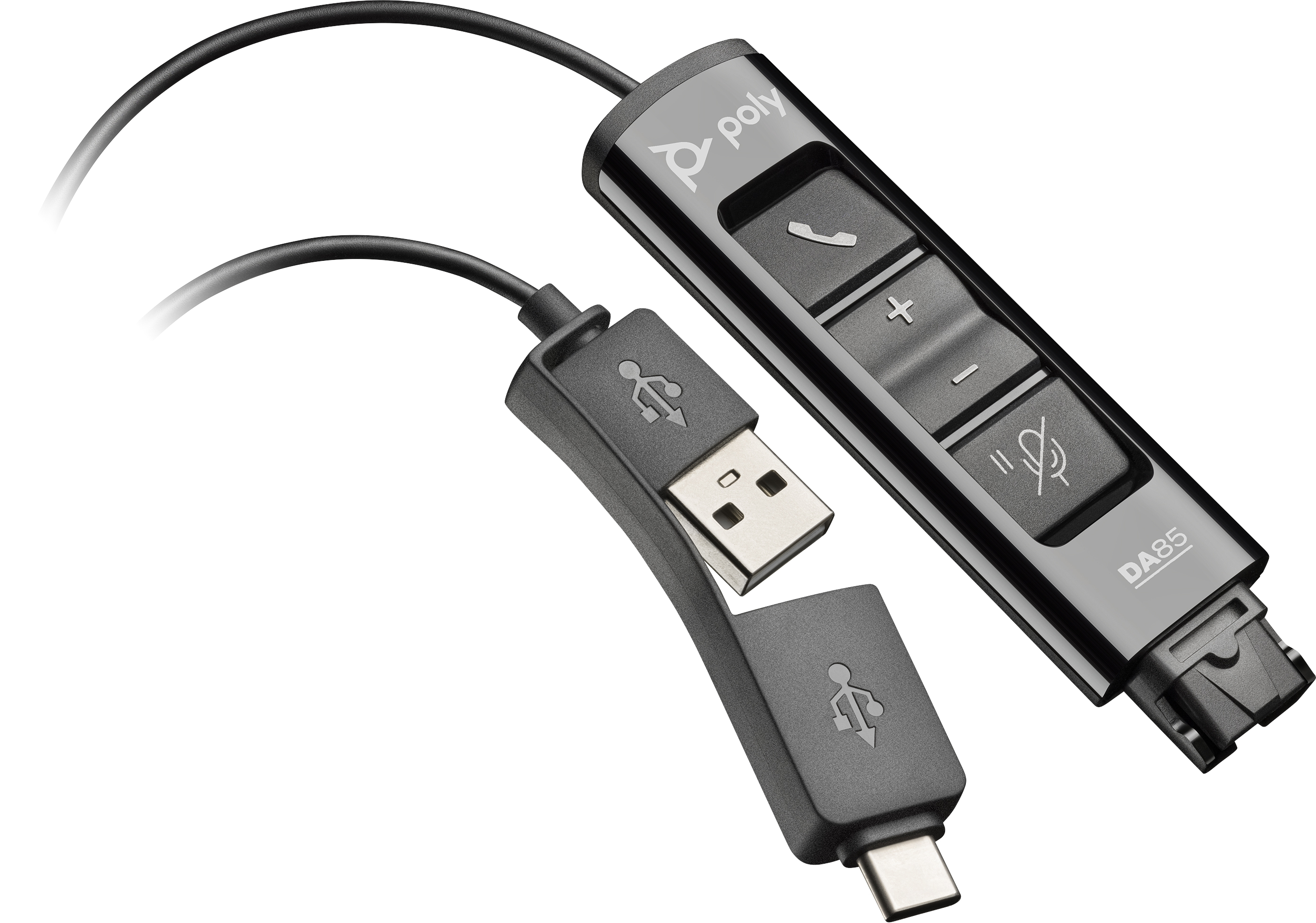 HP Poly DA85 - Headset-Kabel - USB, 24 pin USB-C mnnlich zu Quick Disconnect mnnlich