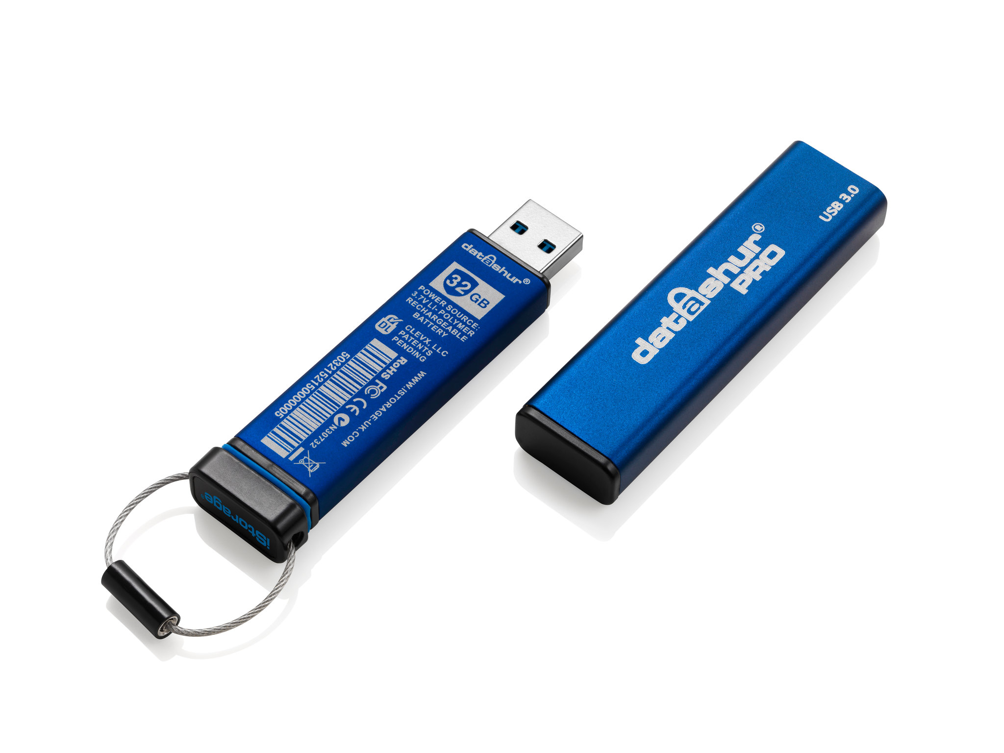 Clé USB 3.0 sécurisée par cryptage AES 256/Fips 197 - 64 Go iStorage  IS-FL-DA3-256-64 