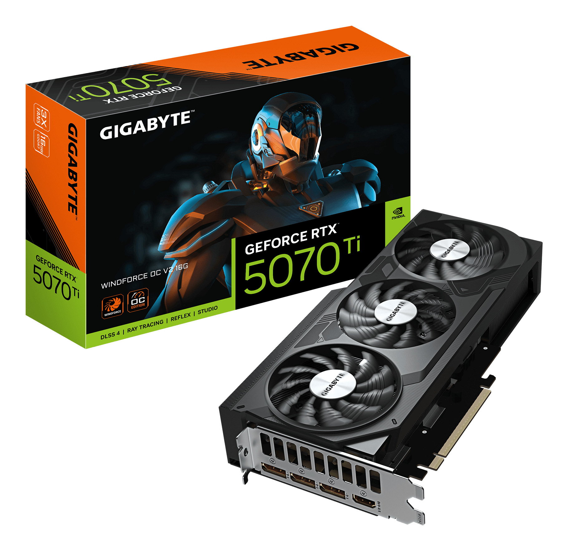 Gigabyte GeForce RTX 5070 Ti WINDFORCE OC V2 16G Grafikkarte HDMI/DP