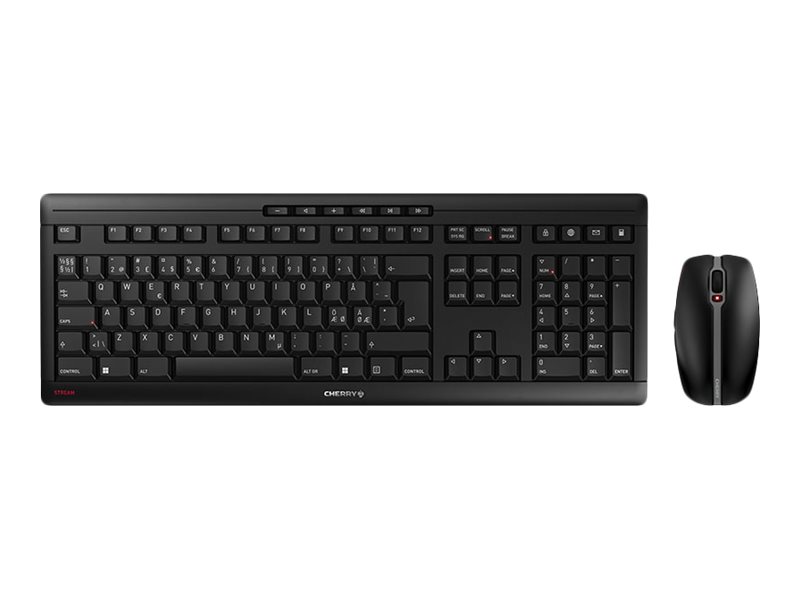 CHERRY Stream Desktop Recharge keyboard Mouse included Universal RF Wireless Nordic Black