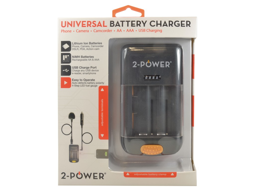 2-Power Universal Camera Battery Charger-Retail