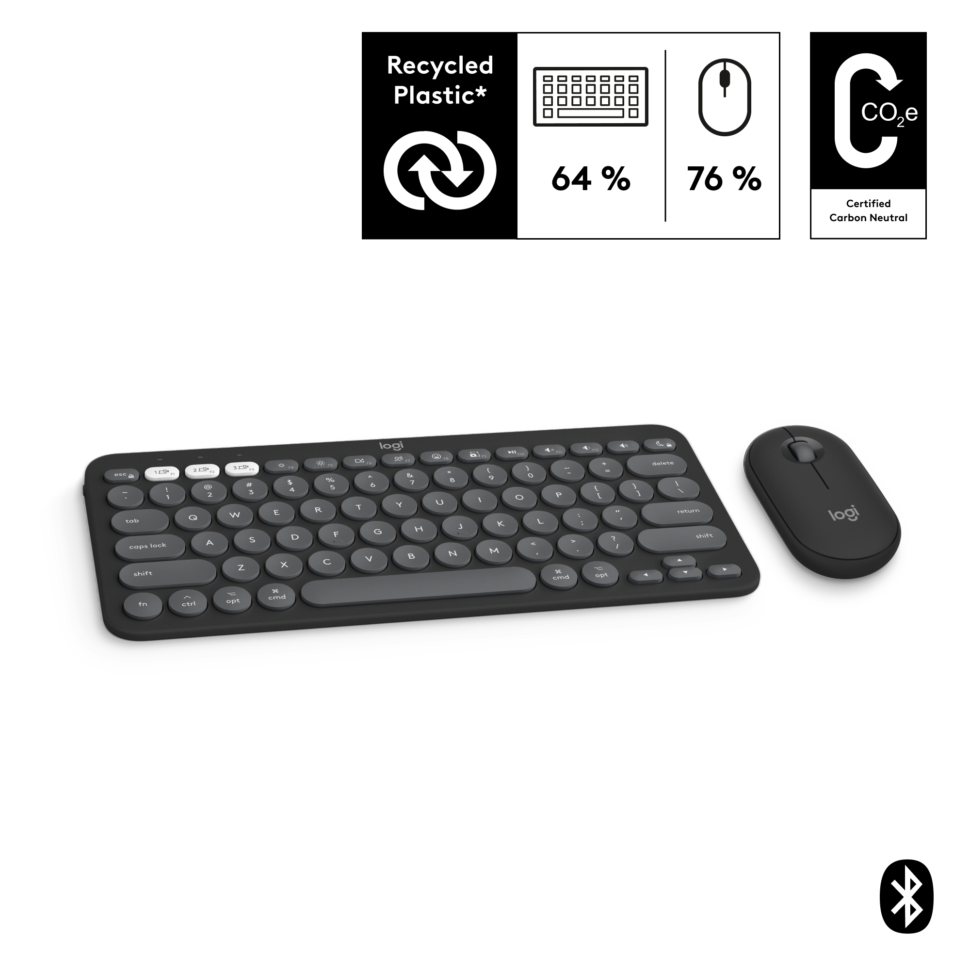 Logitech Pebble 2 Combo for Mac TONAL GRAPHITE FR