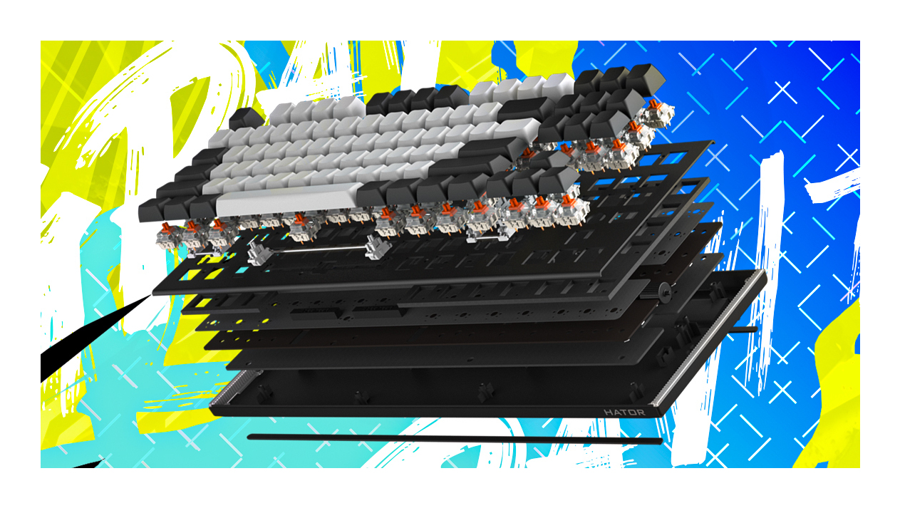 HATOR Gravity TKL tastiera Gaming USB QWERTY Inglese US Nero
