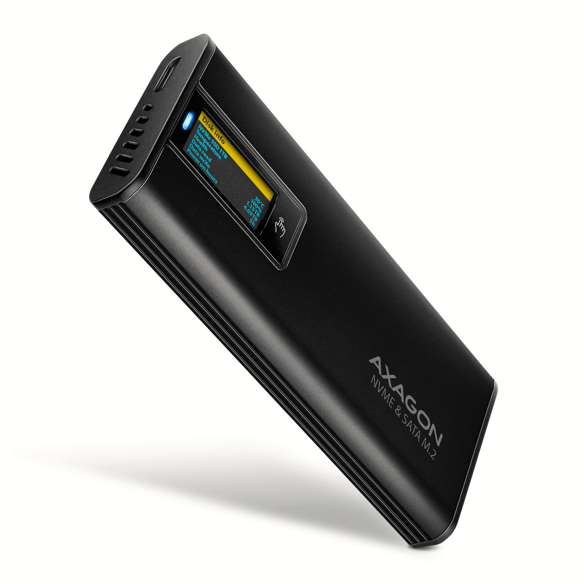 Axagon EEM2-SD2B caja para disco duro externo Caja externa para unidad de estado s�lido (SSD) Negro M.2