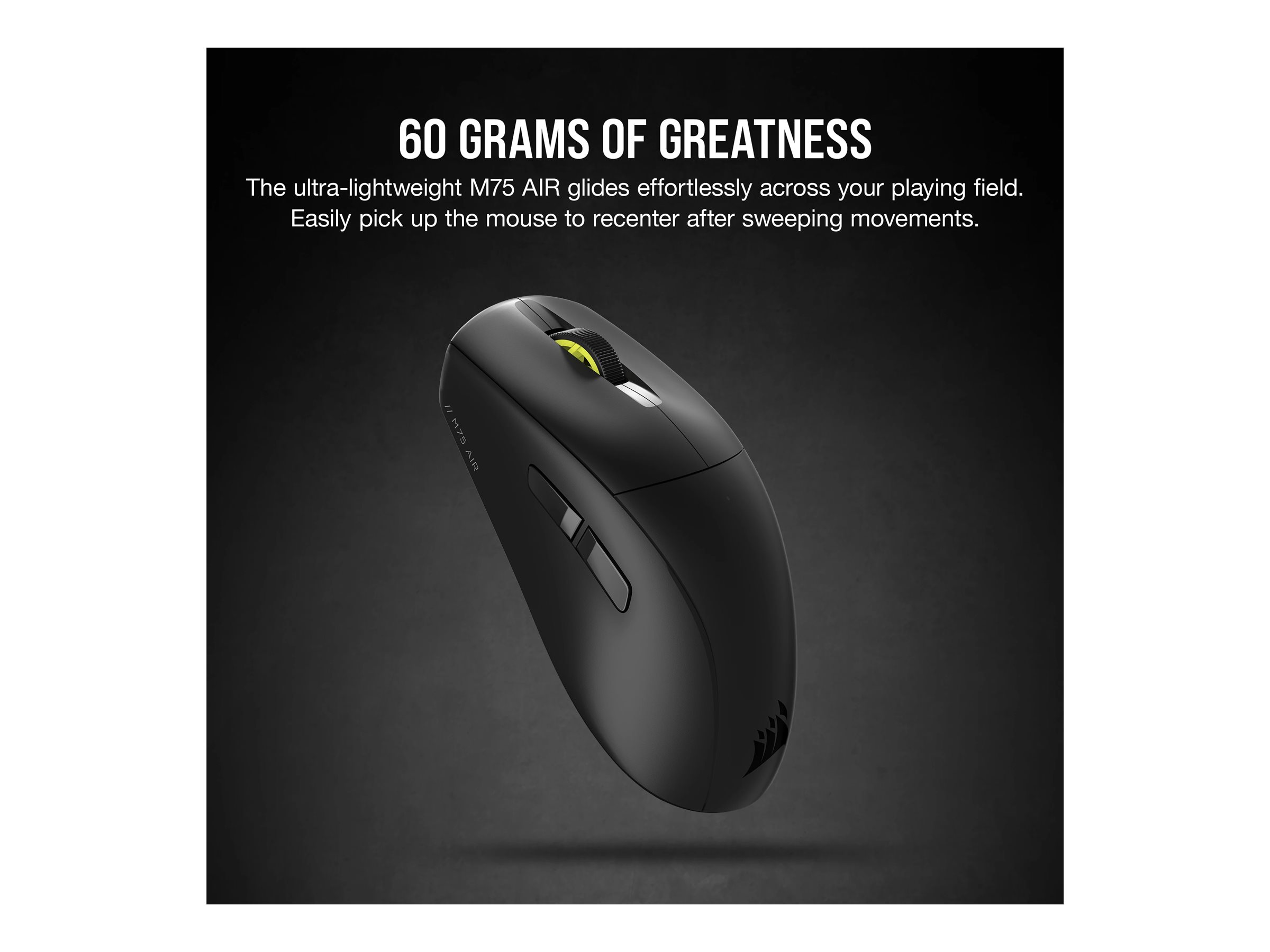 Corsair M75 AIR - Maus - optisch - 5 Tasten - kabellos - Bluetooth, 2.4 GHz - kabelloser Empf�nger (USB)
