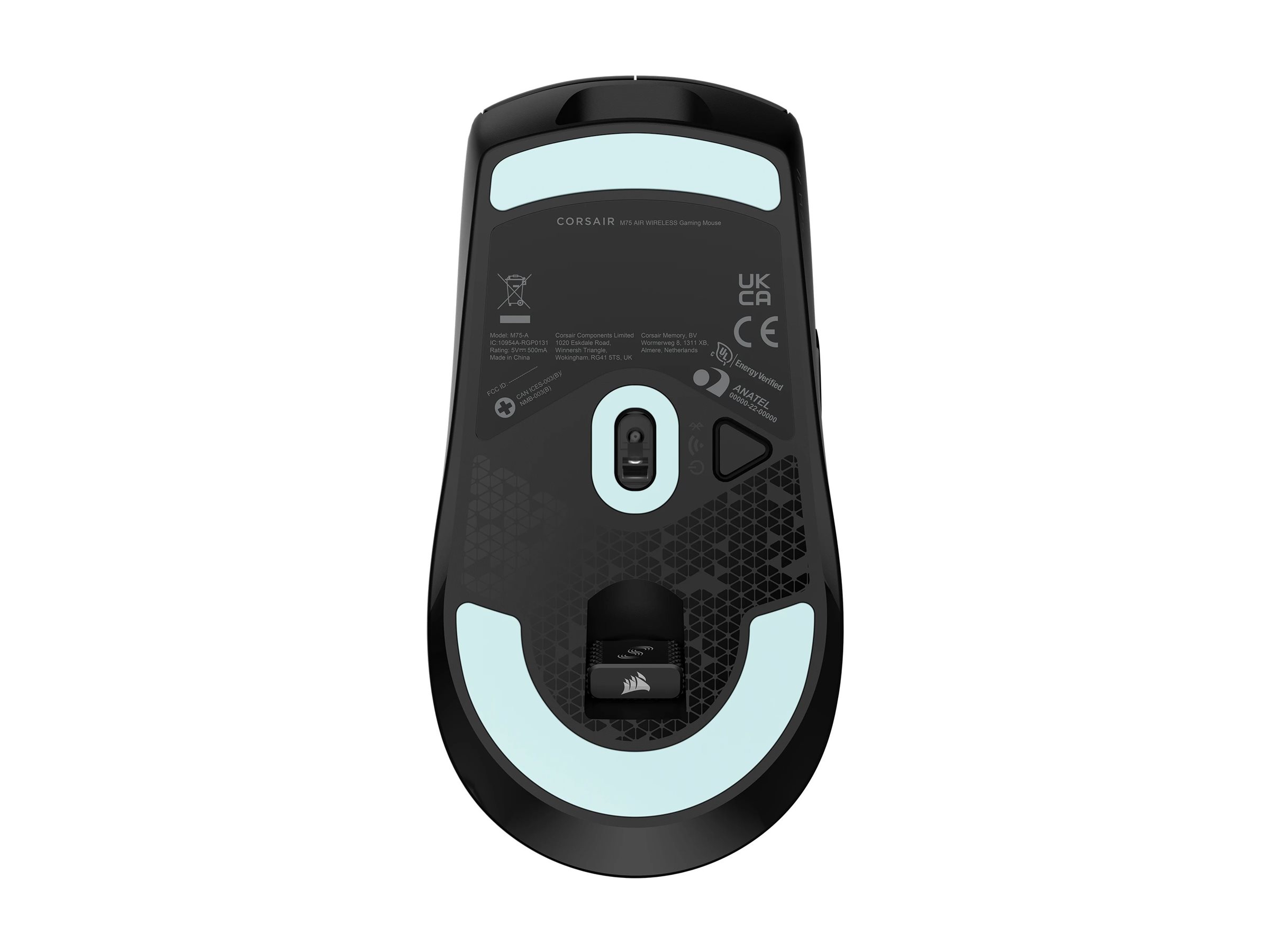 Corsair M75 AIR - Maus - optisch - 5 Tasten - kabellos - Bluetooth, 2.4 GHz - kabelloser Empf�nger (USB)