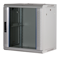 Rockstable 12 HE 19 Wandschrank mit Glastr in Wei - Wandmontiertes Regal - 12U - 60 kg - Sperrschloss - Wei