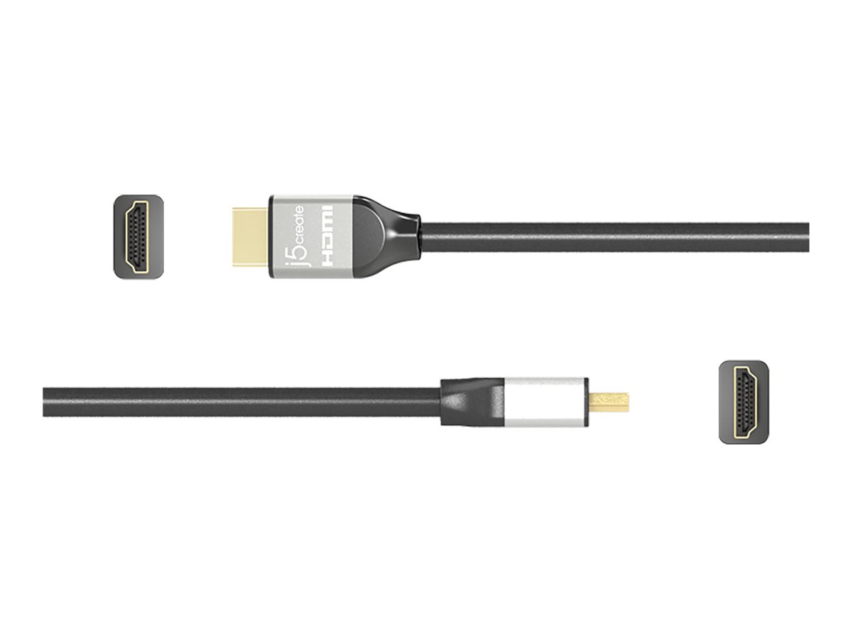 j5create JDC52 Ultra HD 4K HDMI Cable, Black and Grey, 2 m