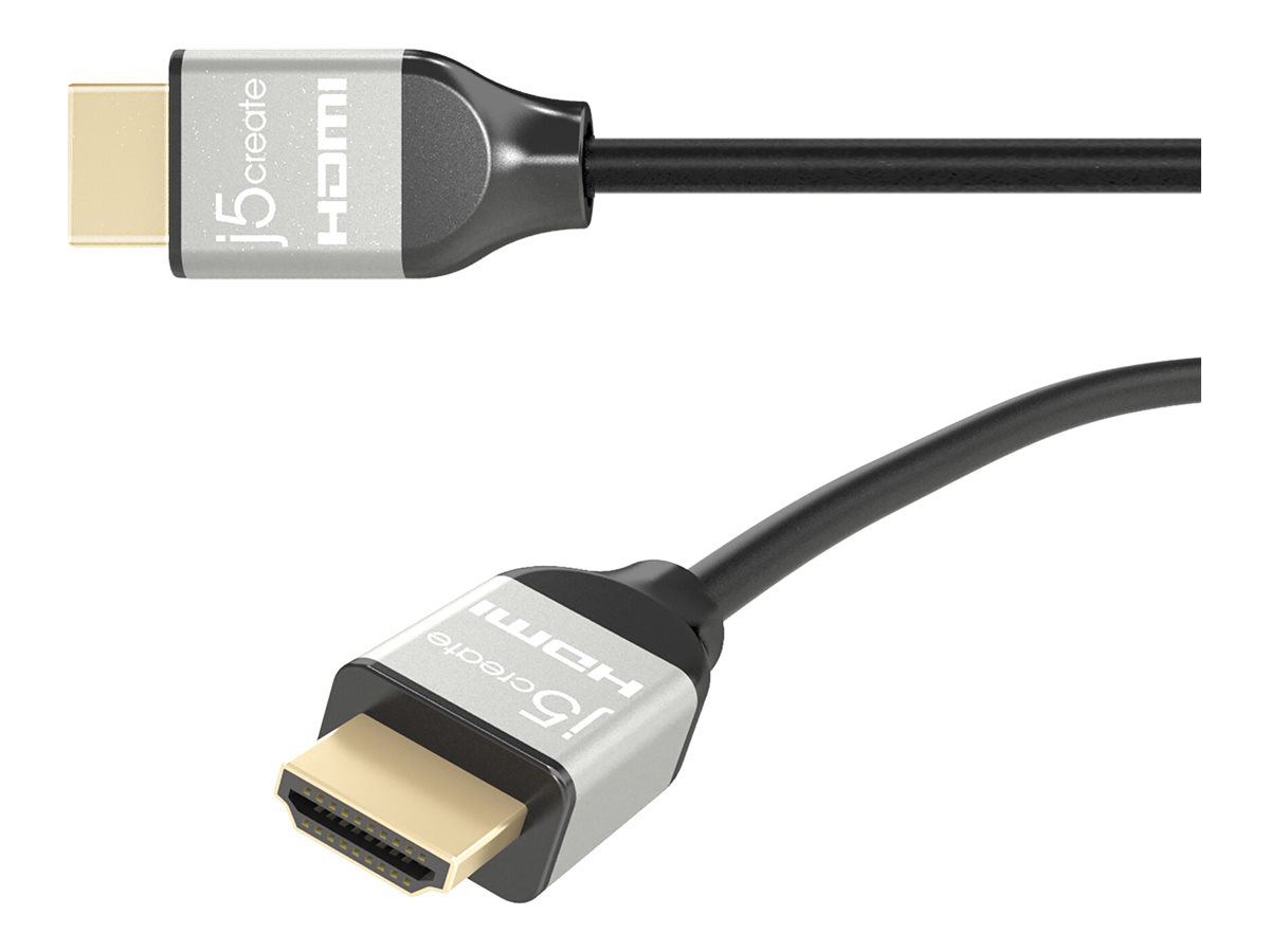 j5create JDC52 Ultra HD 4K HDMI Cable, Black and Grey, 2 m