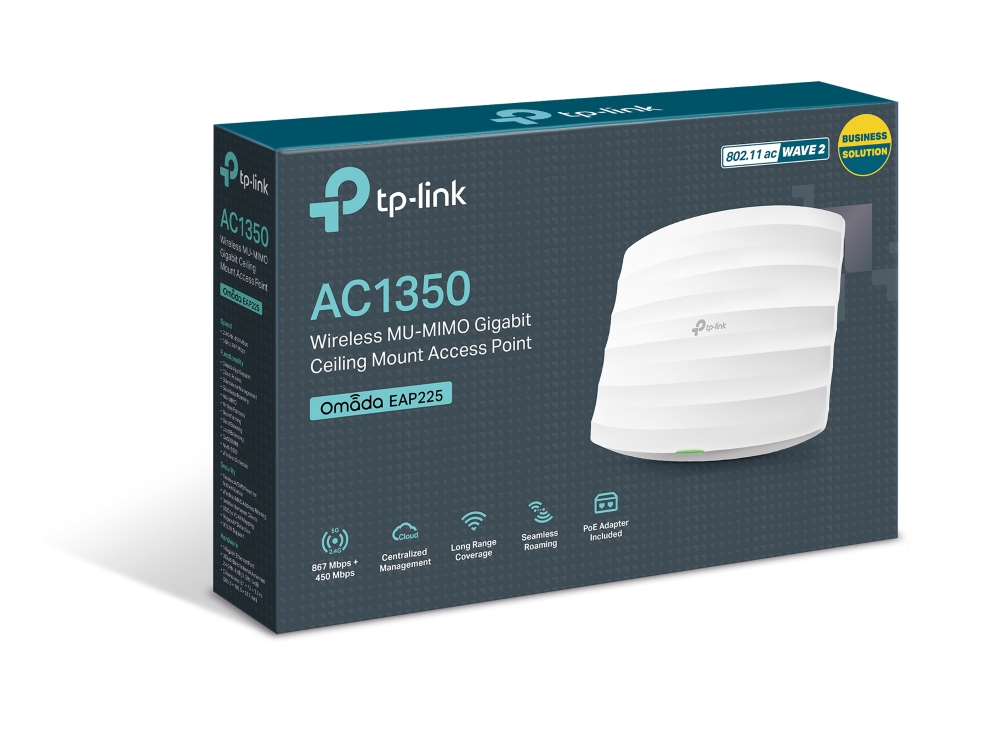 TP-Link EAP225 router inal�mbrico Gigabit Ethernet Doble banda (2,4 GHz / 5 GHz) 4G Blanco