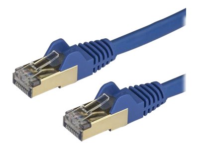 StarTech.com 7.5m CAT6A Ethernet Cable, 10 Gigabit Shielded Snagless RJ45 100W PoE Patch Cord, CAT 6A 10GbE STP Network Cable w/Strain Relief, Blue, Fluke Tested/UL Certified Wiring/TIA - Category 6A - 26AWG (6ASPAT750CMBL)