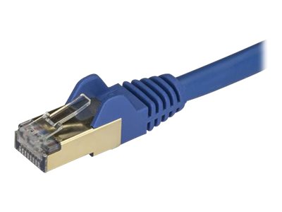 StarTech.com Cable de 7,5m de Red Ethernet Cat6a Azul sin Enganches con Alambre de Cobre