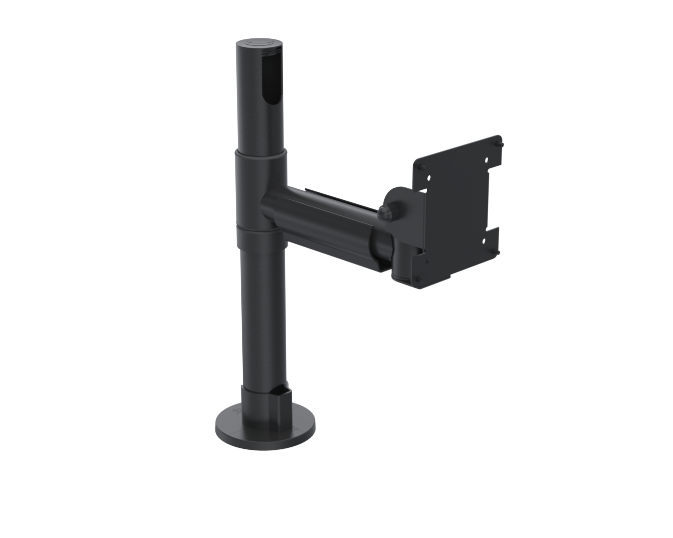 Ergonomic Solutions SpacePole POS SPV1104-FX-02 accessoire de systme de paiement en point de vente Noir Mtal 12 kg 75 x 75 mm 100 x 100 mm