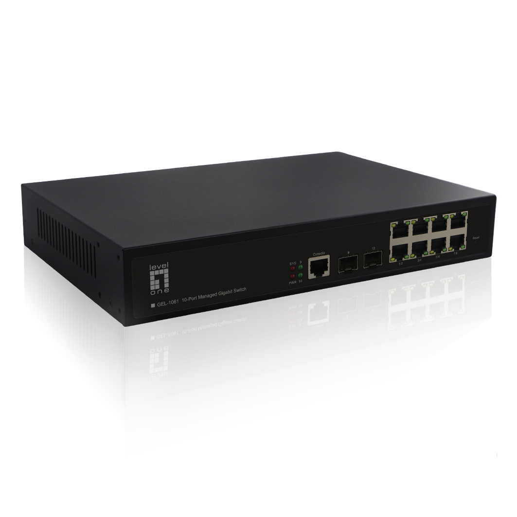 LevelOne GEL-1061 - Switch - managed - 8 x 10/100/1000 + 2 x SFP